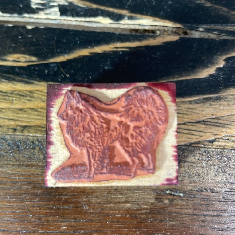 Rubber stamp collection animals horse dogs pig goat rooster chicken cow 9 in box - Picture 12 of 17